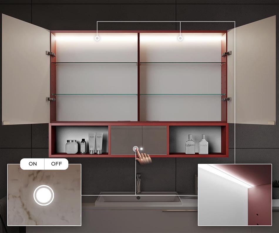 LED podsvietenie vnútri skrinky