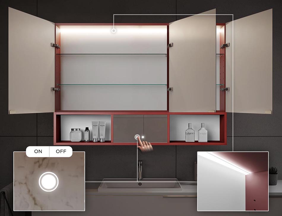 LED podsvietenie vnútri skrinky