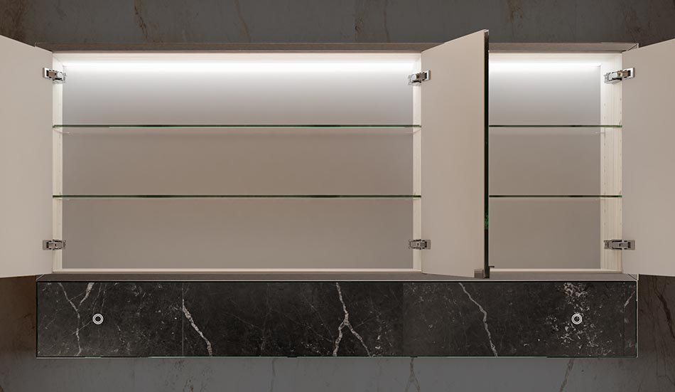 Skrinka Lily LED s inteligentným zrkadlom a funkciou Bluetooth | ARTFORMA