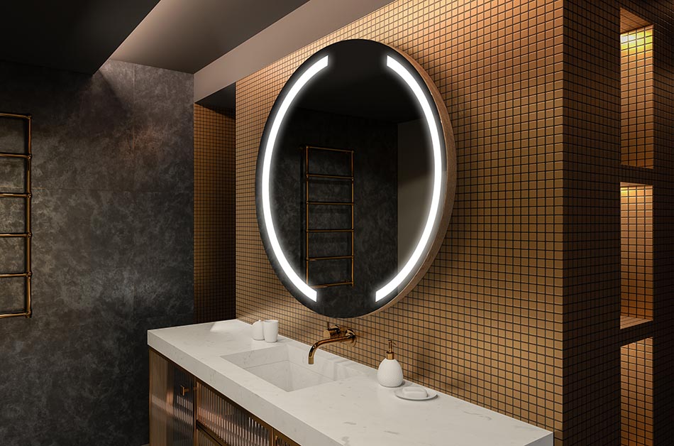 Moderné okrúhle zrkadlo s mäkkým LED osvetlením v prémiovom štýle | ARTFORMA