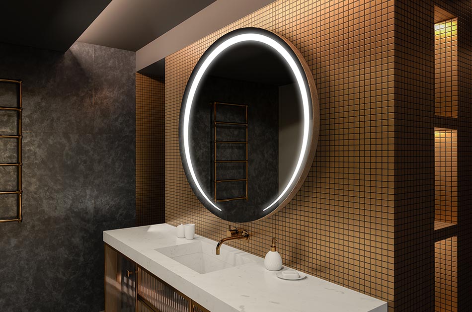 Moderné okrúhle zrkadlo s mäkkým LED osvetlením v prémiovom štýle | ARTFORMA