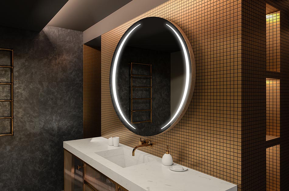 Moderné okrúhle zrkadlo s mäkkým LED osvetlením v prémiovom štýle | ARTFORMA