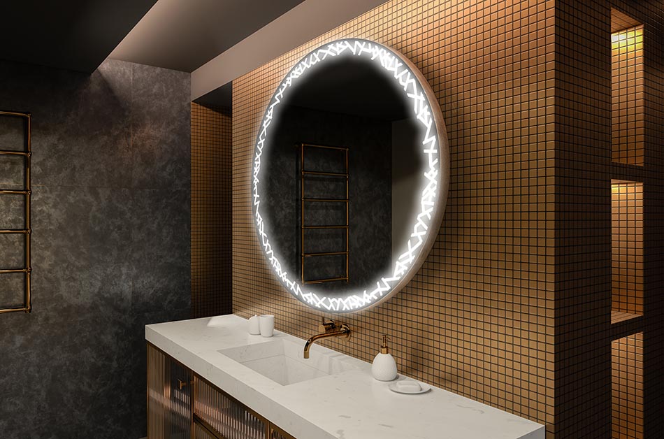 Moderné okrúhle zrkadlo s mäkkým LED osvetlením v prémiovom štýle | ARTFORMA