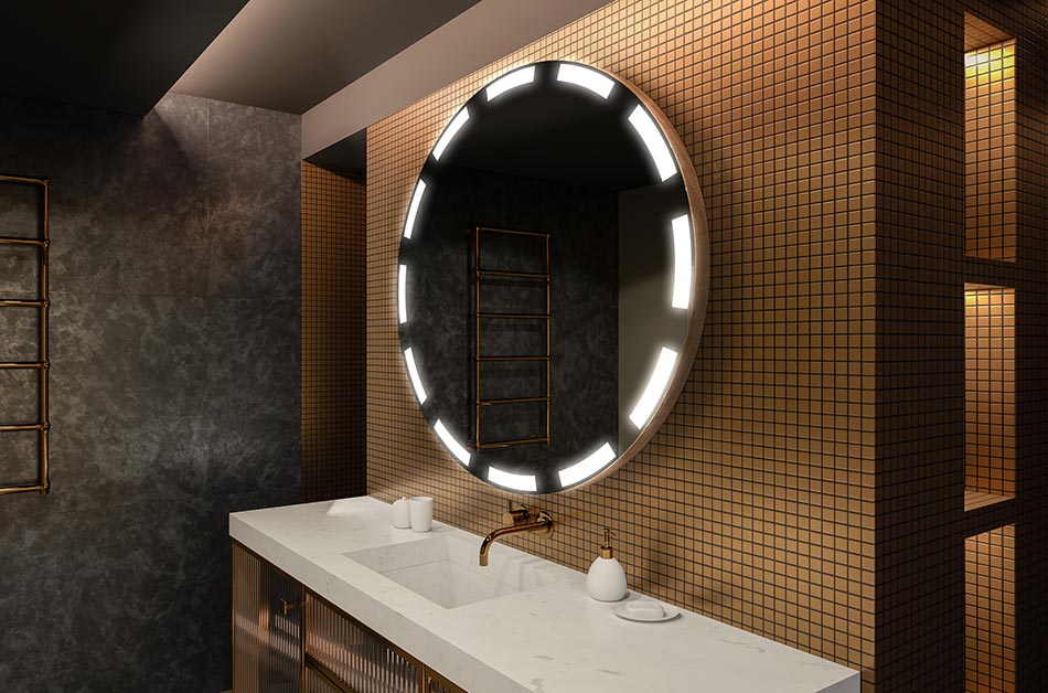Moderné okrúhle zrkadlo s mäkkým LED osvetlením v prémiovom štýle | ARTFORMA