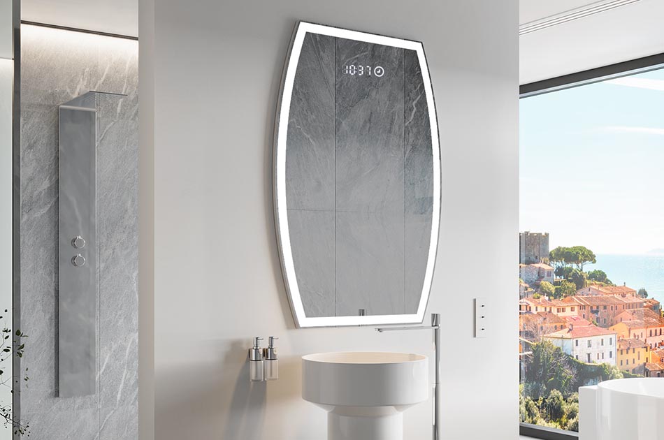 Nepravidelné zrkadlo s jemným ambientným osvetlením pre elegantný interiér | ARTFORMA