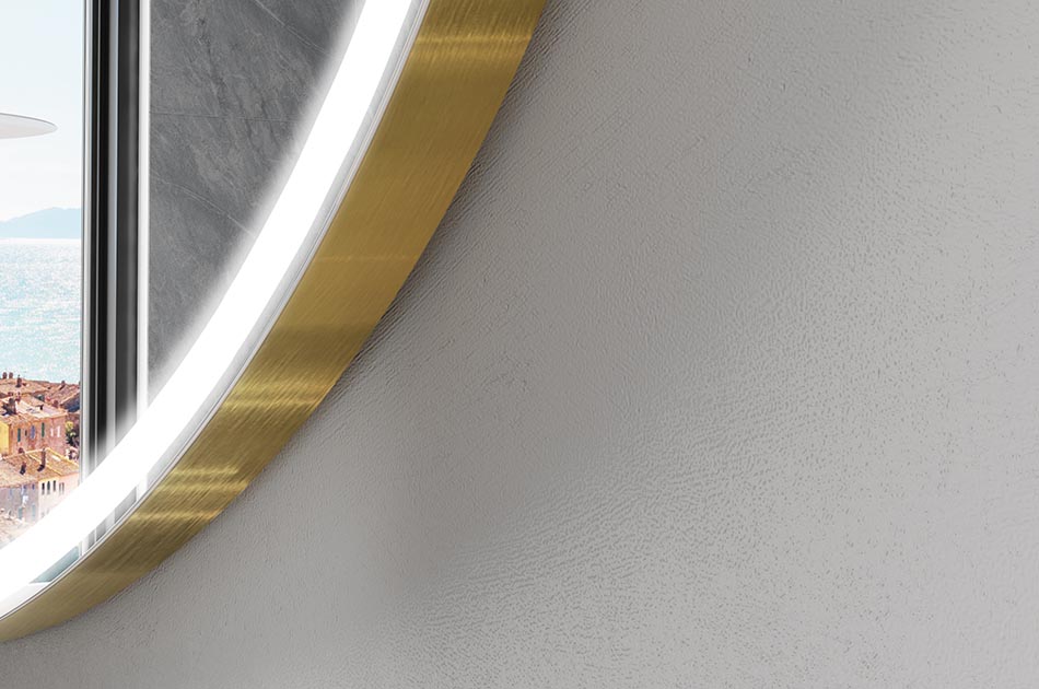 Nepravidelné zrkadlo s jemným ambientným osvetlením pre elegantný interiér | ARTFORMA