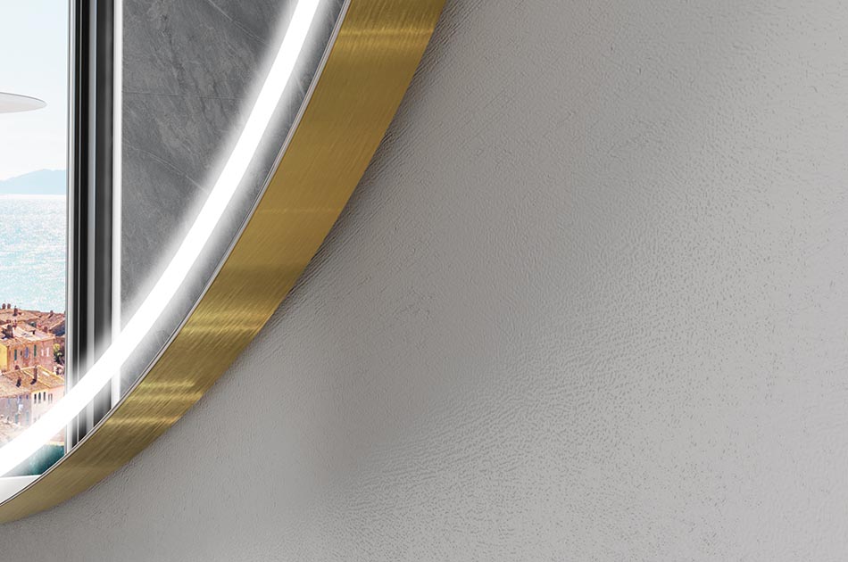 Nepravidelné zrkadlo s jemným ambientným osvetlením pre elegantný interiér | ARTFORMA