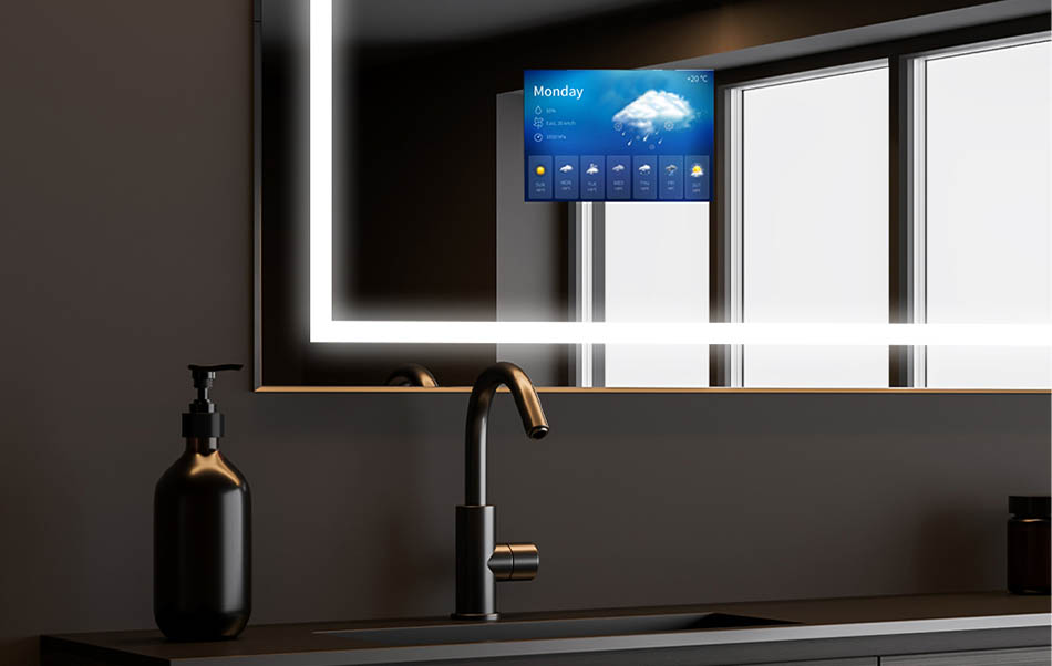 Do našich kúpeľňových zrkadiel si môžete nainštalovať aplikáciu AccuWeather, ktorá bude zobrazovať aktuálnu predpoveď počasia. Je to najlepší zdroj informácií, ktorý každého dňa používa 1,5 miliardy ľudí. Ak ste sa práve dozvedeli, že počasie nebude priaznivé pre dlhé prechádzky… zrelaxujte sa v horúcom kúpeli so svojím obľúbeným seriálom. Teplá voda, jemné LED osvetlenie a kvalitný seriál sú zárukou dobrého dňa!