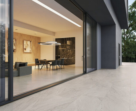 Glazovaná dlažba 120 × 280 cm, sivá kamenná, matná, A4H1129 Agathos Grey