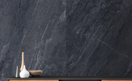 Glazovaná dlažba na podlahu 120 × 280 cm, antracitová, kamenný vzhľad, matná, A4H1137 Agathos Anthracite