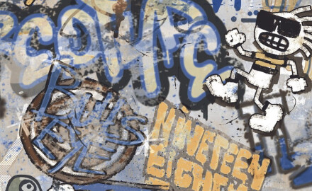 Glazovaná dlažba na podlahu 120 × 280 cm, sivá matná, rektifikovaná, A4H248 City Graffiti Grey