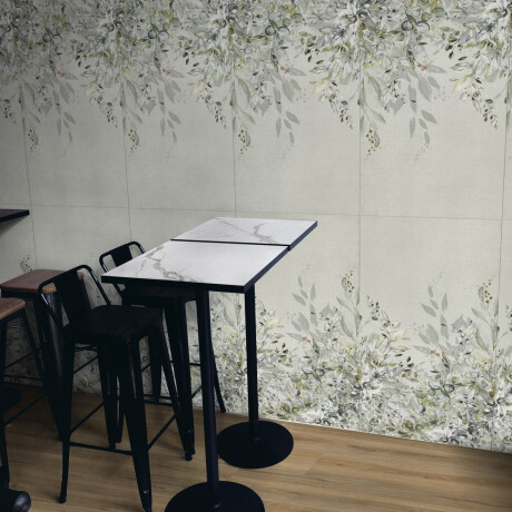 Stenná dlažba 60 × 120 cm, sivá s kvetinovými vzormi, matná, A4H918 Flower #3