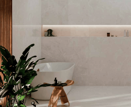 Veľkoformátová keramická dlažba 100x100, mramor so žilkami, lesklá, A4H941 Saffire Cream