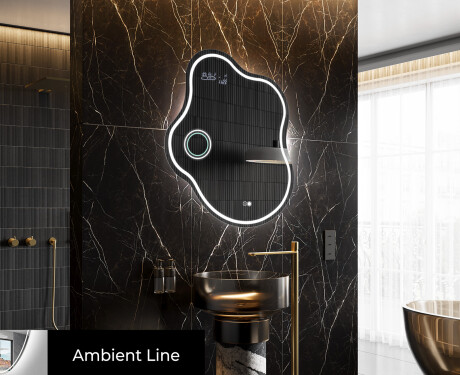 LED zrkadlo s nepravidelnym tvarom do kupelne EM223