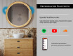 Čierne okrúhle LED zrkadlo v drevenom ráme #7