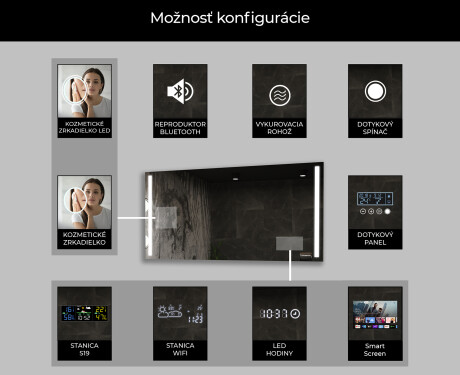 Moderne zrkadlo do kupelne s LED L02 #9
