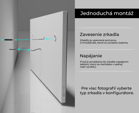 Nástenne zrkadlo do kupelne s osvetlenim LED L06 #11