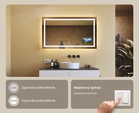 Nástenne zrkadlo do kupelne s osvetlenim LED L15 120x80cm - SmartScreen, DualColor #6