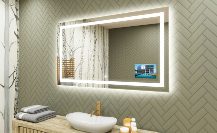 Nástenne zrkadlo do kupelne s osvetlenim LED L15 120x80cm - SmartScreen, DualColor