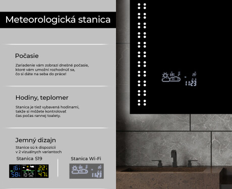Nástenne zrkadlo do kupelne so svetlom L55 #5