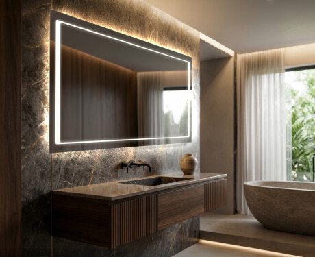 Nástenne zrkadlo do kupelne s osvetlenim LED L61