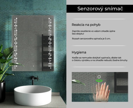 Nástenne zrkadlo do kupelne so svetlom L65 #7