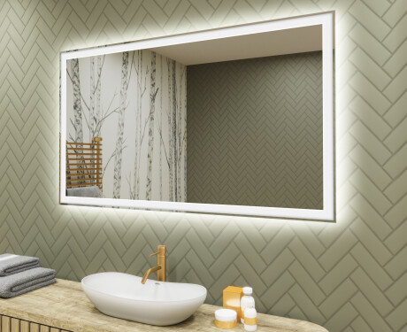 Nástenne zrkadlo do kupelne s osvetlenim LED 120x70cm so studenou farbou LED 7000K, teplou farbou 3000K alebo neutrálnou farbou 4500K