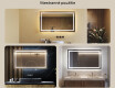 Nástenne zrkadlo do kupelne s osvetlenim LED 120x70cm so studenou farbou LED 7000K, teplou farbou 3000K alebo neutrálnou farbou 4500K #2