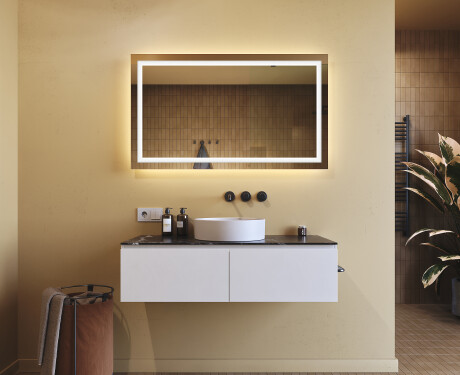Nástenne zrkadlo do kupelne s osvetlenim LED 120x70cm so studenou farbou LED 7000K, teplou farbou 3000K alebo neutrálnou farbou 4500K #8