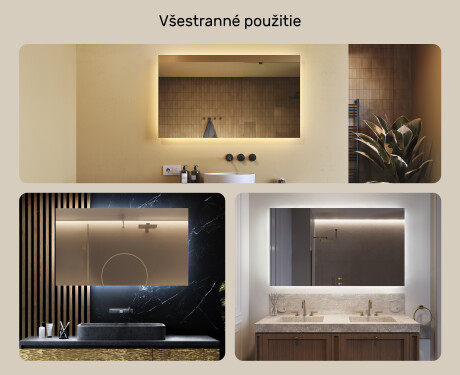 Nástenne zrkadlo do kupelne s osvetlenim LED 120x70cm so studenou farbou LED 7000K, teplou farbou 3000K alebo neutrálnou farbou 4500K #2