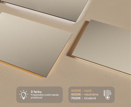 Nástenne zrkadlo do kupelne s osvetlenim LED 120x70cm so studenou farbou LED 7000K, teplou farbou 3000K alebo neutrálnou farbou 4500K #3