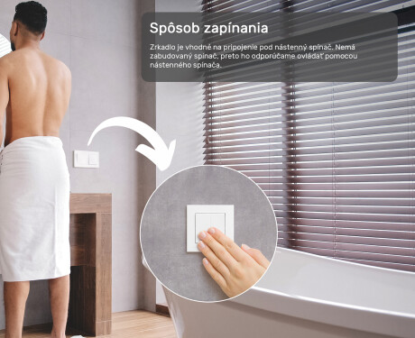 Nástenne zrkadlo do kupelne s osvetlenim LED 120x70cm so studenou farbou LED 7000K, teplou farbou 3000K alebo neutrálnou farbou 4500K #4