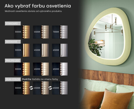 LED zrkadlo s nepravidelným tvarom a lakovaným MDF rámom L308 #5