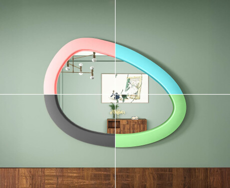 Asymetrické LED zrkadlo s rámom z MDF L310 #6