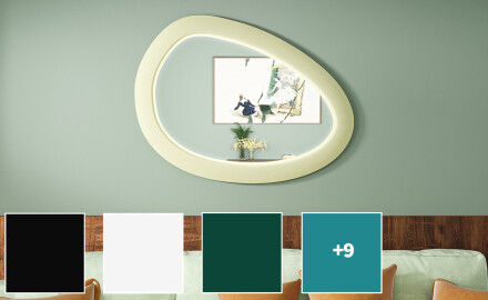 Asymetrické LED zrkadlo s rámom z MDF L310