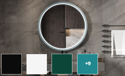 Kruhové LED zrkadlo v lakovanom MDF ráme L306