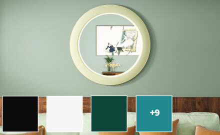 LED zrkadlo s MDF v okrúhlom, lakovanom ráme L306