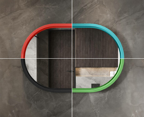 LED zrkadlo v tvare štadióna s lakovaným MDF rámom L307 #6