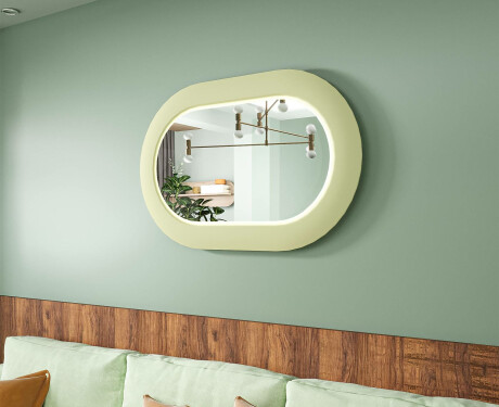 Moderné LED zrkadlo v tvare štadióna s MDF rámom L307