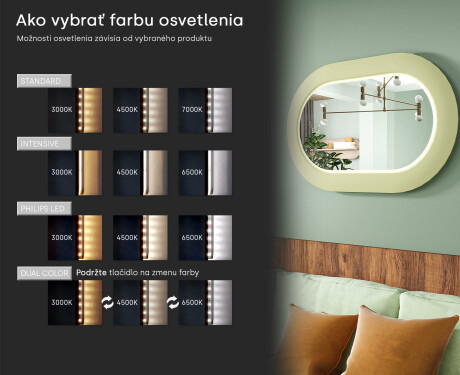 Moderné LED zrkadlo v tvare štadióna s MDF rámom L307 #5