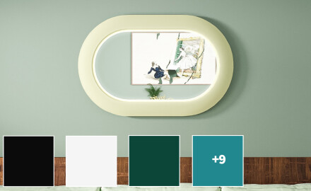 Moderné LED zrkadlo v tvare štadióna s MDF rámom L307