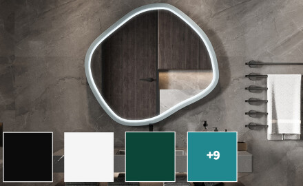 Kosoštvorcové LED zrkadlo v lakovanom MDF ráme L309