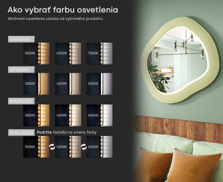 Dizajnové LED zrkadlo s MDF v geometrickom tvare L309 #5