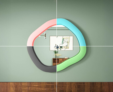 Dizajnové LED zrkadlo s MDF v geometrickom tvare L309 #6