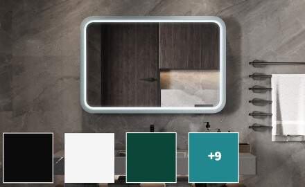 Zaoblené LED zrkadlo s lakovaným MDF rámom L305