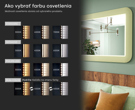 Zaoblené LED zrkadlo v lesklom MDF ráme L305 #5