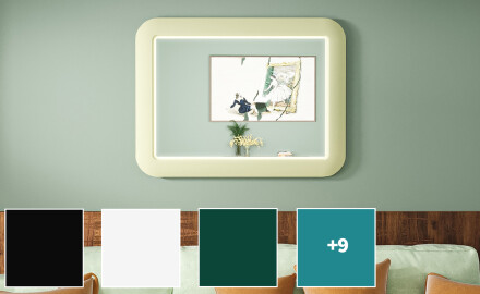 Zaoblené LED zrkadlo v lesklom MDF ráme L305