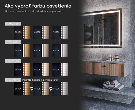 LED kúpeľňové zrkadlo s rámom WoodenFrame vo farbe Oslo dub #9