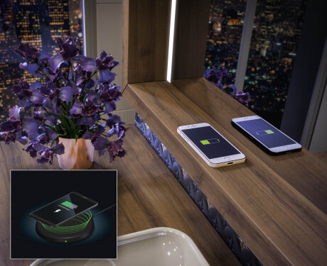 LED kúpeľňové zrkadlo s rámom WoodenFrame vo farbe Oslo dub #7