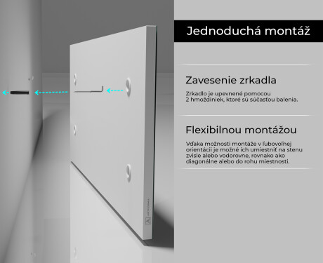 Obdĺžnikové zrkadlo s rámom na stenu L197 #6
